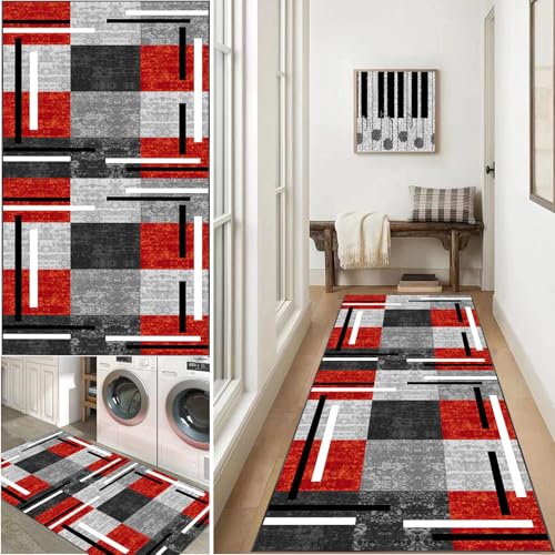 Xiao Ren Läufer Teppich für Flur 110 x 450 cm Küchenteppich Waschbar rutschfest Flur Küchen Teppiche läufer Fußmatte Lang Teppich Läufer für Flur Wohnzimmer von Xiao Ren