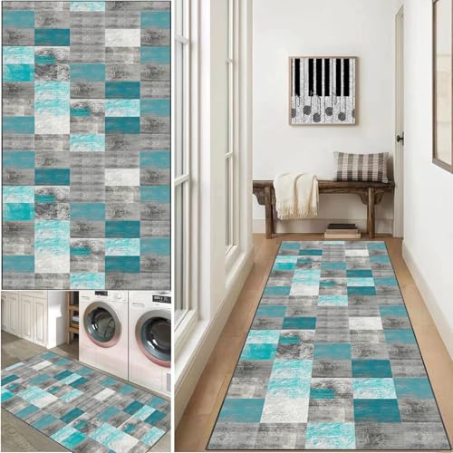 Xiao Ren Läufer Teppich für Flur 40 x 200 cm Küchenteppich Waschbar rutschfest Flur Küchen Teppiche läufer Fußmatte Lang Teppich Läufer für Flur Wohnzimmer von Xiao Ren