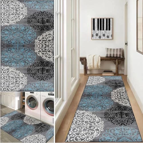 Xiao Ren Läufer Teppich für Flur 70 x 100 cm Küchenteppich Waschbar rutschfest Flur Küchen Teppiche läufer Fußmatte Lang Teppich Läufer für Flur Wohnzimmer von Xiao Ren