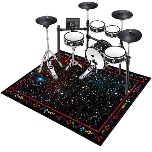Xiao Ren Schlagzeugteppich rutschfest Schalldicht Drum Teppich Matte Innen und Außen Elektronisches Jazz Schlagzeug Kit für Bass Snare Drum Outdoor Schallschutz 140x120cm von Xiao Ren