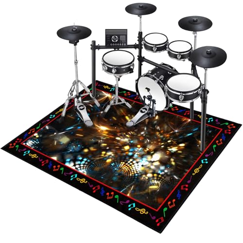 Xiao Ren Schlagzeugteppich rutschfest Schalldicht Drum Teppich Matte Innen und Außen Elektronisches Jazz Schlagzeug Kit für Bass Snare Drum Outdoor Schallschutz 160x140cm von Xiao Ren