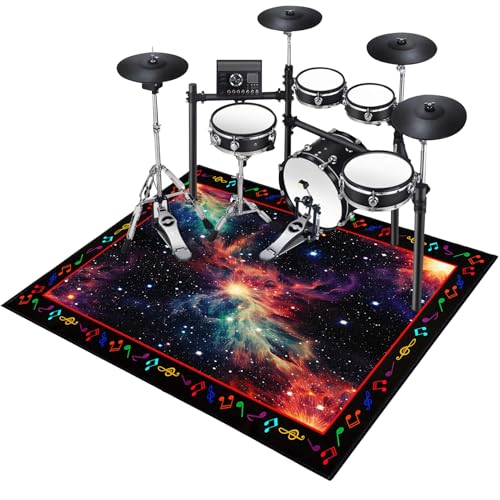 Xiao Ren Schlagzeugteppich rutschfest Schalldicht Drum Teppich Matte Innen und Außen Elektronisches Jazz Schlagzeug Kit für Bass Snare Drum Outdoor Schallschutz 180x140cm von Xiao Ren