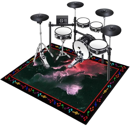 Xiao Ren Schlagzeugteppich rutschfest Schalldicht Drum Teppich Matte Innen und Außen Elektronisches Jazz Schlagzeug Kit für Bass Snare Drum Outdoor Schallschutz 200x180cm von Xiao Ren