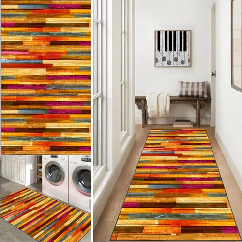 Xiao Ren Teppich Läufer 110x280cmKüchenteppich Waschbar rutschfest, Flur Modern,Entryway Runner Teppich,Küchenläufer Matte Fußmatte Lang,- rutschfest Flur von Xiao Ren