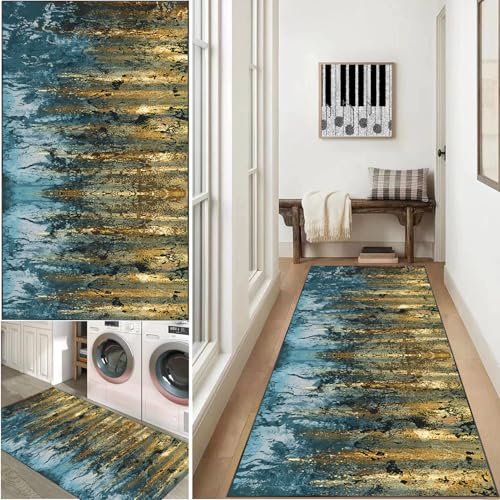 Xiao Ren Teppich Läufer 60x300cmKüchenteppich Waschbar rutschfest, Flur Modern,Entryway Runner Teppich,Küchenläufer Matte Fußmatte Lang,- rutschfest Flur von Xiao Ren