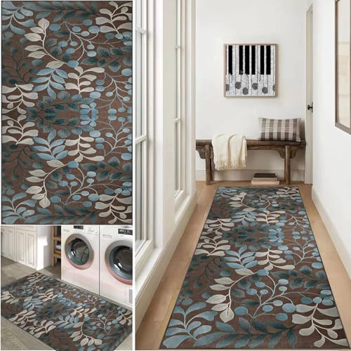 Xiao Ren Teppich Läufer 80x280cmKüchenteppich Waschbar rutschfest, Flur Modern,Entryway Runner Teppich,Küchenläufer Matte Fußmatte Lang,- rutschfest Flur von Xiao Ren