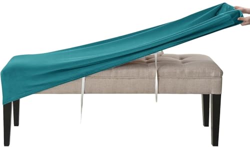 Xiao Ren Universal-Bezug for Esszimmer-Bank, Stretch Dining Bench Cover for Esszimmer Samt Bezug for Esszimmerstuhl Spandex Elastische Stuhlhussen for Wohnzimmer(Deep Teal) von Xiao Ren