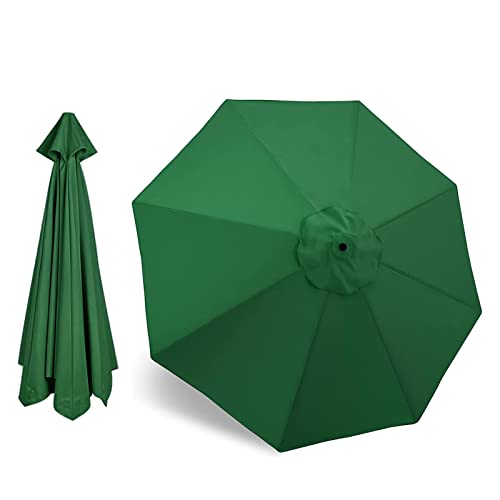 6-Rippen/8-Rippen Sonnenschirm Ersatzbezug Ersatztuch, Φ2.7m/Φ3m, Regenschirm Baldachin Austausch Sonnenschirmbezug Ersatzbespannung, Abnehmbar/Waschbar (Color : Green, Size : 2.7m/8ribs) von XiaoDou
