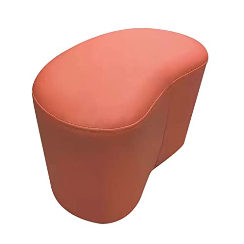 Sitzpouf Bent Moon Hocker, Atmungsaktiver Und Weicher Gepolsterter Pouf Ottoman Fußbank, Sofa Fußhocker, Kratzfest, Hochelastische Polsterhocker, Fußstütze Hocker, Tragfähigkeit 120Kg (Color : Orange von XiaoDou