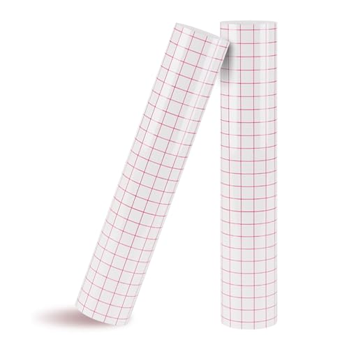 XiaoLidm Transferfolie Plotter für Plotterfolie 30.5cm*1000cm, Transferfolie Plotter für Plotterfolie Vinylfolie mit Rot Ausrichtungsgitter für Fensterdekorationen, Aufkleber und Diy von XiaoLidm