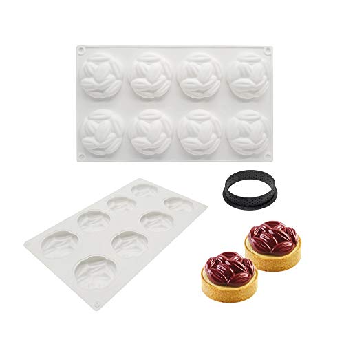 3D backformen - Mousse-Kuchenform Silikon backform, Rundes knuspriges Plastikwerkzeug, 8 Löcher Kaffeebohnen Kuchen von XiaoShenLu