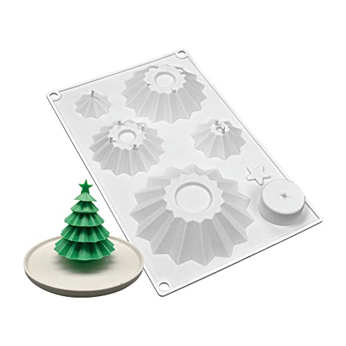 Französische Mousse-Kuchenformen aus Silikon, 3D-Backformen, DIY-Schokoladenseifenkerzenform, kombinierter Weihnachtsbaum von XiaoShenLu