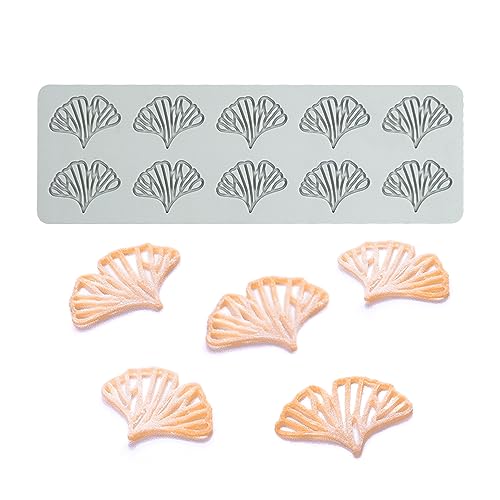 Kuchen Spitze Form, Silikon Spitze Fondant Formen, Zucker Handwerk Impression Form Essbare Kuchen Molekulare Küche Dekoration, 10 Löcher Ginkgo Biloba Blat Kuchen Spitze Form, Silikon Spitze Fondant Formen, Zucker Handwerk Impression Form Essbare Kuchen Molekulare Küche Dekoration, 10 Löcher Ginkgo Biloba Blat von XiaoShenLu