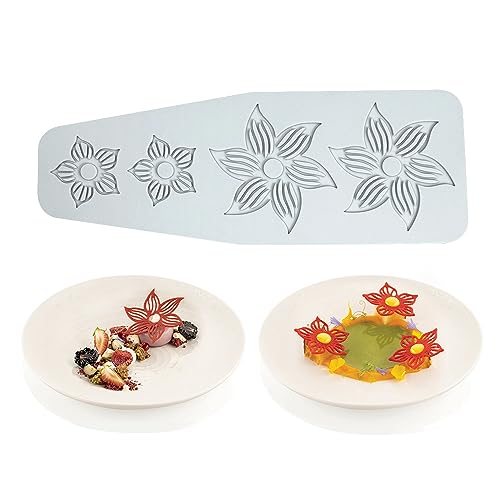 Kuchen Spitze Form, Silikon Spitze Fondant Formen, Zucker Handwerk Impression Form Essbare Kuchen Molekulare Küche Dekoration, 4 Löcher Blütenblatt Kuchen Spitze Form, Silikon Spitze Fondant Formen, Zucker Handwerk Impression Form Essbare Kuchen Molekulare Küche Dekoration, 4 Löcher Blütenblatt von XiaoShenLu