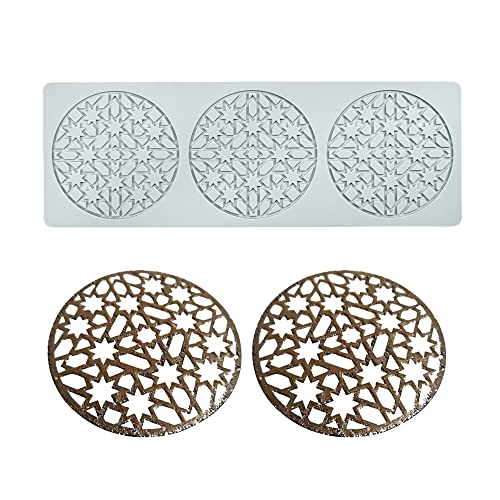 Kuchen-Spitzen-Form, Silikon-Spitzen-Fondant-Formen, Zuckerhandwerk-Abdruckform, essbarer Kuchen, molekulare Küche, Dekoration, 3 Löcher runder Stern Kuchen-Spitzen-Form, Silikon-Spitzen-Fondant-Formen, Zuckerhandwerk-Abdruckform, essbarer Kuchen, molekulare Küche, Dekoration, 3 Löcher runder Stern von XiaoShenLu