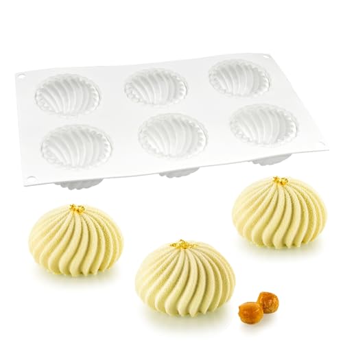 XiaoShenLu Silikon Französisch Mousse Kuchen Form 3D Backware DIY Schokolade Seife Kerze Form, 6 Löcher Kürbis Creme XiaoShenLu Silikon Französisch Mousse Kuchen Form 3D Backware DIY Schokolade Seife Kerze Form, 6 Löcher Kürbis Creme von XiaoShenLu