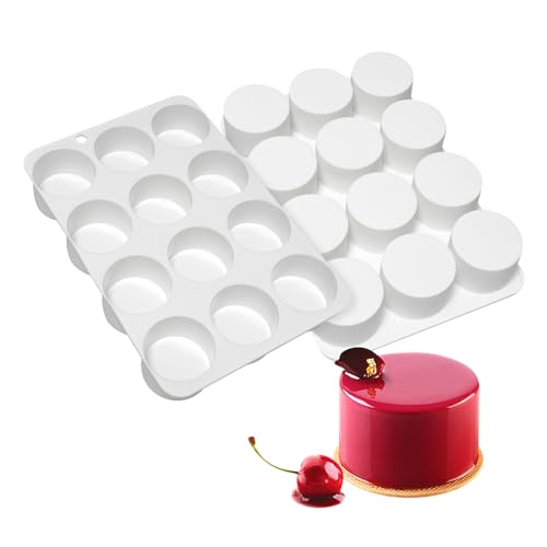 Silikon Mousse Kuchen Form Backware Dessert Mousse DIY Schokolade Seife Kerze Form, 12 Löcher Zylinder Sandwich Form Silikon Mousse Kuchen Form Backware Dessert Mousse DIY Schokolade Seife Kerze Form, 12 Löcher Zylinder Sandwich Form von XiaoShenLu