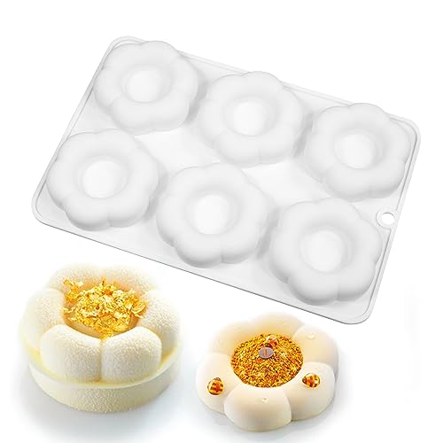 Silikon Mousse Kuchen Form Backware Dessert Mousse DIY Schokolade Seife Kerze Form, 6-Loch Blume Formen Mooncake Silikon Mousse Kuchen Form Backware Dessert Mousse DIY Schokolade Seife Kerze Form, 6-Loch Blume Formen Mooncake von XiaoShenLu