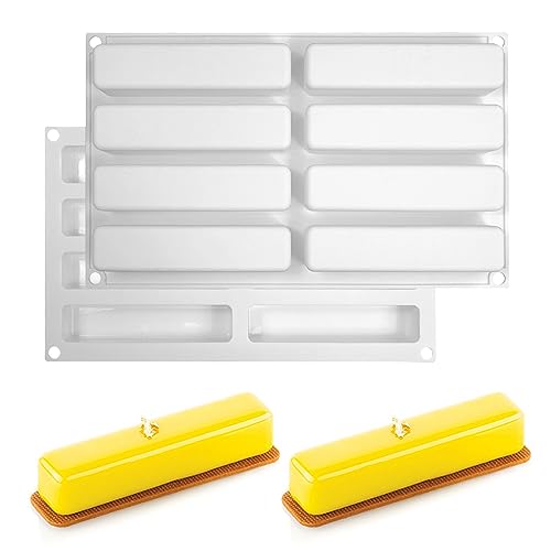 Silikon Mousse Kuchen Form Bakeware Dessert Mousse DIY Schokolade Seife Kerze Form, 8 Löcher Square Bar von XiaoShenLu