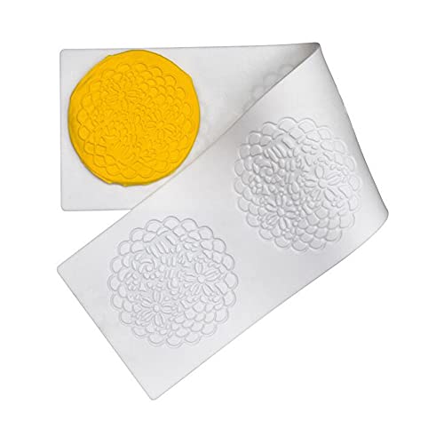 Silikon-Spitze-Matte, Zucker Craft Abdruckform essbare Kuchendekoration, 3 Löcher runder Kranz Silikon-Spitze-Matte, Zucker Craft Abdruckform essbare Kuchendekoration, 3 Löcher runder Kranz von XiaoShenLu