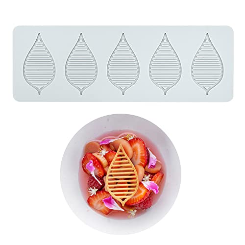 XiaoShenLu Kuchen-Spitzen-Form, Silikon-Spitzen-Fondant-Formen, Zuckerhandwerk-Abdruckform, essbarer Kuchen, molekulare Küche, Dekoration, 5 Löcher gestreiftes Blatt von XiaoShenLu