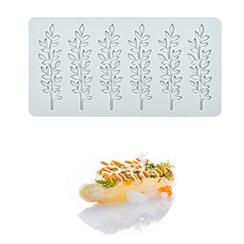 Kuchen-Spitzen-Form, Silikon-Spitzen-Fondant-Formen, Zuckerhandwerk-Abdruckform, essbarer Kuchen, molekulare Küche, Dekoration, 6 Löcher Zweig und Blatt Kuchen-Spitzen-Form, Silikon-Spitzen-Fondant-Formen, Zuckerhandwerk-Abdruckform, essbarer Kuchen, molekulare Küche, Dekoration, 6 Löcher Zweig und Blatt von XiaoShenLu
