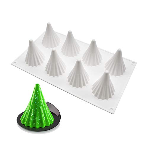 Mousse-Kuchenform Silikon backformen für Kuchen - 3D backform DIY Dessert Mould, 8 Löcher Weihnachtsbaum von XiaoShenLu