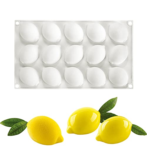 Silikon Mousse Kuchenformen 3D Backformen DIY Seifenkerzenform, 15 Löcher Zitrone von XiaoShenLu