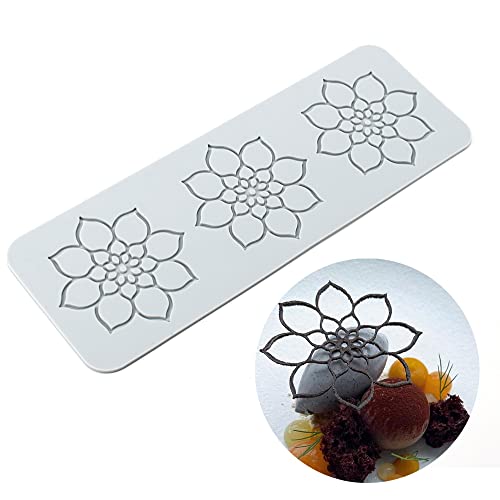 XiaoShenLu Silikon-Spitze-Matte, Zucker Craft Abdruckform essbare Kuchendekoration, 3 Löcher Mandala von XiaoShenLu