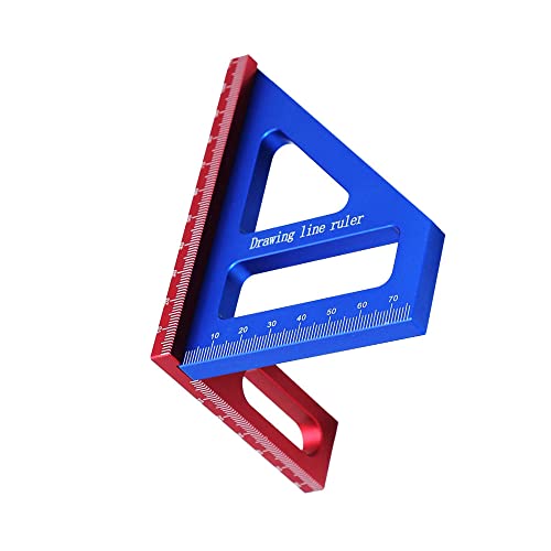 XiaoXIN Holzbearbeitungs-Messlineal 45/90-Grad-Dreieck-Scriber-Winkelmesser-Messwerkzeug aus Aluminiumlegierung für Zimmermann von XiaoXIN
