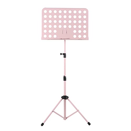 XiaoXIN Portable Metal Music Stand Abnehmbare Musikinstrumente für Klavier Violine Gitarre Noten Pink von XiaoXIN