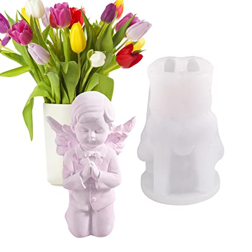 Xiaocao Engel Baby Kerzenform Kerzen Silikonform 3D Engel Kerzenformen Baby Angel Dekorative Silikonform Aus Harz, Epoxid Fondantformen Zum Dekorieren Von Kuchen, Duftkerzen, Seife von Xiaocao