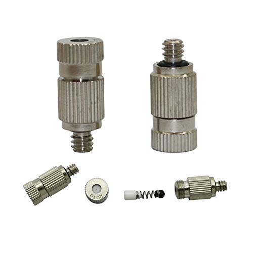 Rasenbewässerung Gartenbewässerung 0,1~0,5 mm Hochdruck-Zweistoffdüsen, Gewächshäuser Nozzle Bewässerungsanlage Kühlsystem, 3 Edelstahl-Zweistoffdüsen (Color : 0.1 mm mist) von Xiaochen