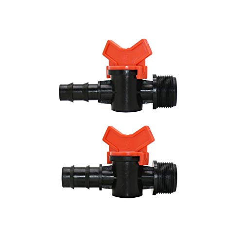Rasenbewässerung Gartenbewässerung 3/4" Außengewinde 1/2" 3/4" Gartenschlauch Wasserhahn 16mm 20mm Schlauch Bewässerungsventil Stop-Stecker-Adapter 1 (Color : 16mm) von Xiaochen