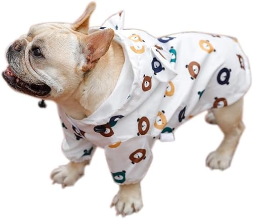 Xiaohan Haustier-Regenmantel, Hoodies, Regenmantel, wasserdicht, Welpen, Regenponcho Französische Bulldogge, Regenbekleidung für kleine Hunde, mittelgroße Hunde (L) von Xiaohan