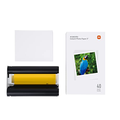 Xiaomi Instant Photo Paper 3 Zoll Fotopapier für Xiaomi Instant Photo 1S Drucker, 40 Stück, weiß (ES-Version + 3 Jahre Garantie) von Xiaomi