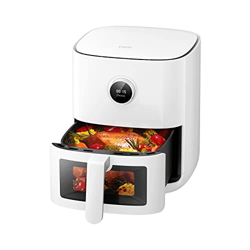 Xiaomi Smart Air Fryer Pro 4L Heißluftfritteuse mit OLED Display, Sichtfenster & optionaler iOS/Android App (1.600 W, 4 Liter, 40°-200°C, Timerfunktion, spülmaschinenfest, Google Assistant) von Xiaomi