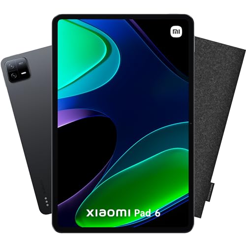 Xiaomi Tablet PAD6 8 256 GB + Filzhülle, Ladegerät inklusive 33 W, Display 11 Zoll, schnelles Laden, Akku 8840 mAh, 18 Stunden Akkulaufzeit, Schwarz von Xiaomi