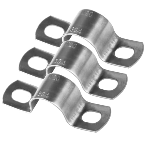 20 Stück U-Rohrschellen 20mm, U-Typ Rohrhalterung, 304 Edelstahl Befestigungsschelle 20mm, Zweiloch Rohrschelle Edelstahl Sattelklemme Rohrklemme für Wasserrohre Kabelrohr Rohrbefestigungen von Xiaomoyu