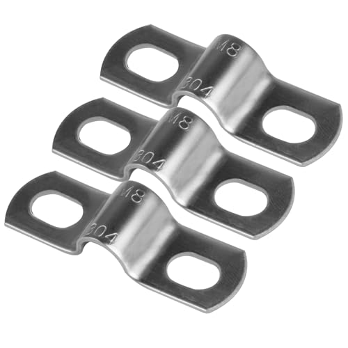 Rohrbandschellen, Ø 5/16 Zoll, 2-Loch-Rohrschellen, robuste Metall-U-Klammern, Edelstahl-Rohrschellen, Sattelschlauchschellen für Gas- und Wasserrohre, Montageklammern (8 mm), 20 Stück von Xiaomoyu