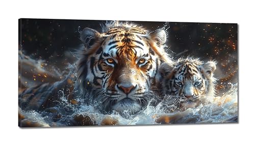 Xiaonu 5D Großes Diamant Painting Tiger DIY XXL Diamant Painting Bilder Erwachsene Kinder Zubehör Schlafzimmer Wohnzimmer Dekoration 60x120cm von Xiaonu