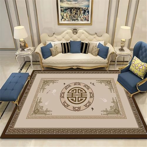 Xiaosua 100x200CM Khaki Teppich weich Dunkelbrauner Vintage-Blumenteppich Aesthetic Carpet Relax minimalistisches Design small Bedroom Rugs for Adults von Xiaosua