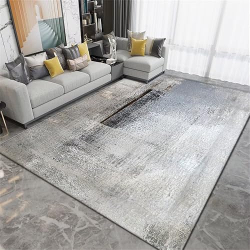 Xiaosua 200x260CM Grau Schlafzimmer Nachttisch Teppich Blauer moderner minimalistischer Rechteckige Zubehör jugendzimmer Jungen teppiche Wohnzimmer Moderne Esszimmerdeko von Xiaosua