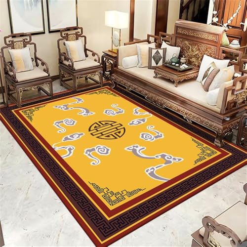 Xiaosua 50x80CM Gelb small Rugs for Living Room Sale Roter schwarzer Retro-Teppich Kuschel Teppich schmutzfangmatte Kinderteppich von Xiaosua