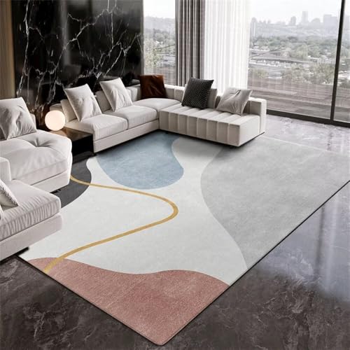 Xiaosua 50x80CM blau Rug Carpet Grauer moderner minimalistischer Teppich Gamer Jungen tepich ist wunderschön und komfortabel, Anti-Fouling Kinderteppich Waschbar von Xiaosua