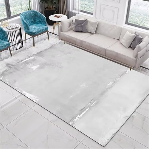 Xiaosua 80x150CM Grau Teppich Bett Moderner minimalistischer Waschbare Teppiche läufer Flur rutschfest Camping wohnzimmerteppich von Xiaosua