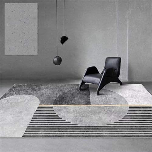 Xiaosua Büro Bodenmatte300x400CM Flur Teppich Teppich unter esstisch Moderner staubdichter Esszimmerteppich mit Streifenmuster grau von Xiaosua