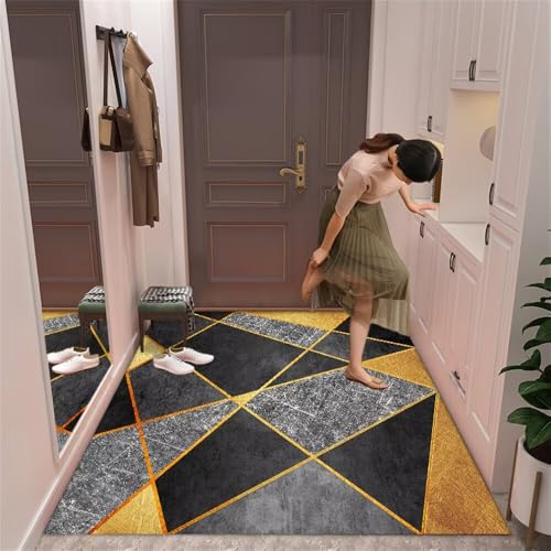 Xiaosua Bürostuhl Teppich Schreibtisch 200x300CM XXL Gelb schwarzer Grauer moderner Waschbare Kinderteppich Jungen Rechteckig von Xiaosua