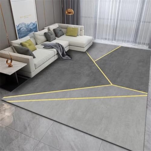 Xiaosua Büroteppiche Erhältlich - Einfache, Üppige Graue Geometrische Teppiche Teppich Büro Teppich Jungen 3Ft 3.4''X6Ft 6.7'' Silber von Xiaosua