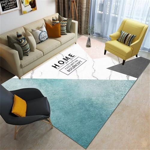 Xiaosua Carpet Living Room80x150CM Schmutzfangmatte Waschbar Teppich Balkon Grauer pflegeleichter blau haustür weicher Esszimmer Vorleger von Xiaosua